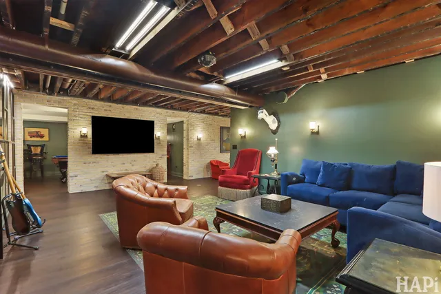 a picture of a bench in front of a building