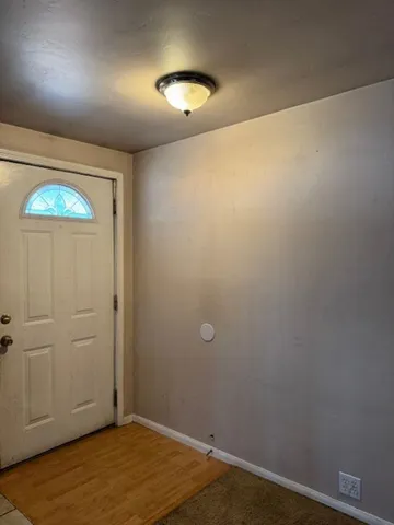 an empty room with closet