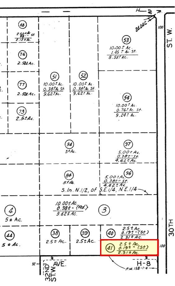 30th Street West Lancaster, CA 93536 - Photo 3 of 4 Assessor Map