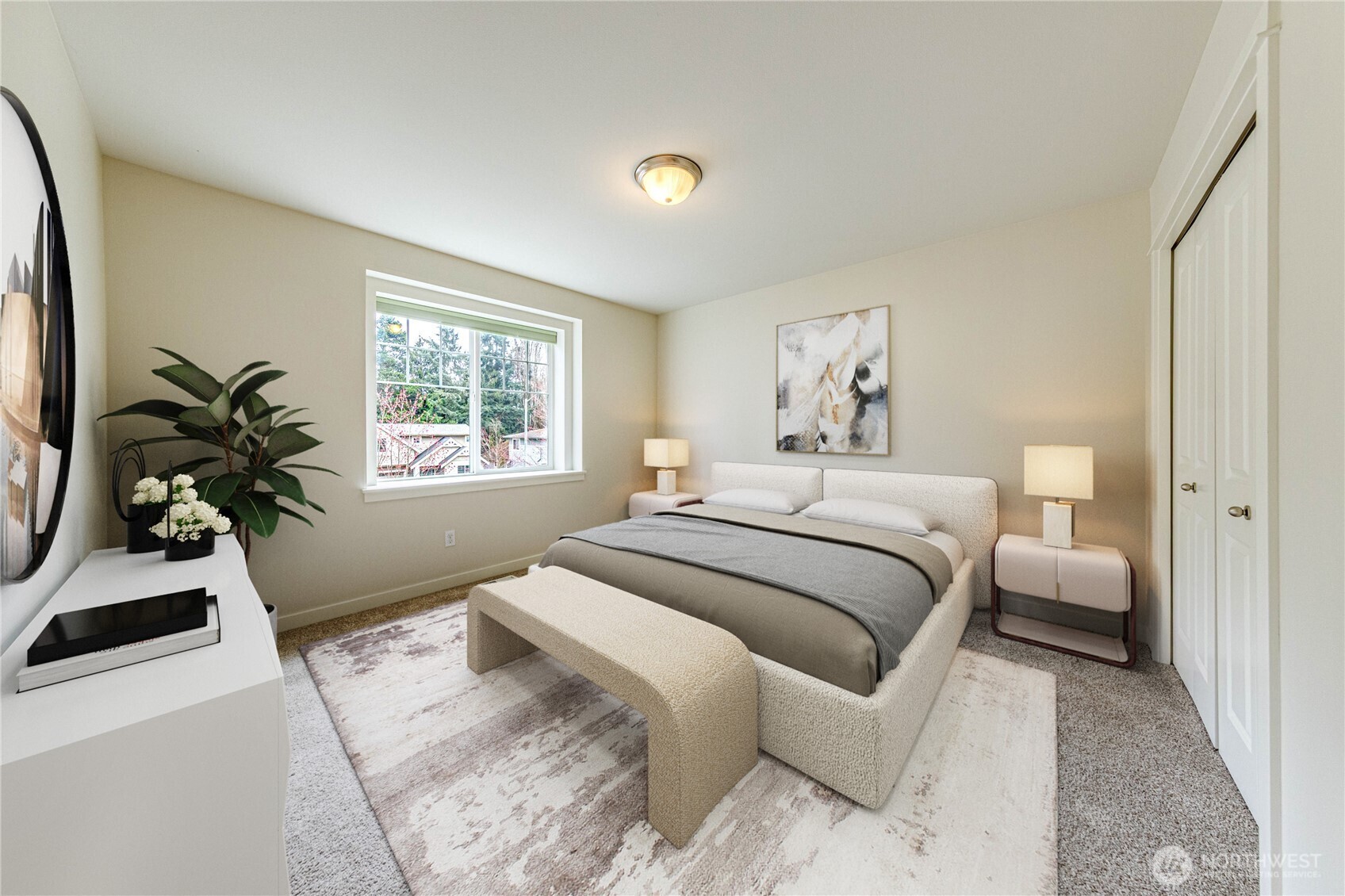 21914 78th Place West Edmonds, WA 98026 - Photo 20 of 39 a bedroom with a bed and a couch
