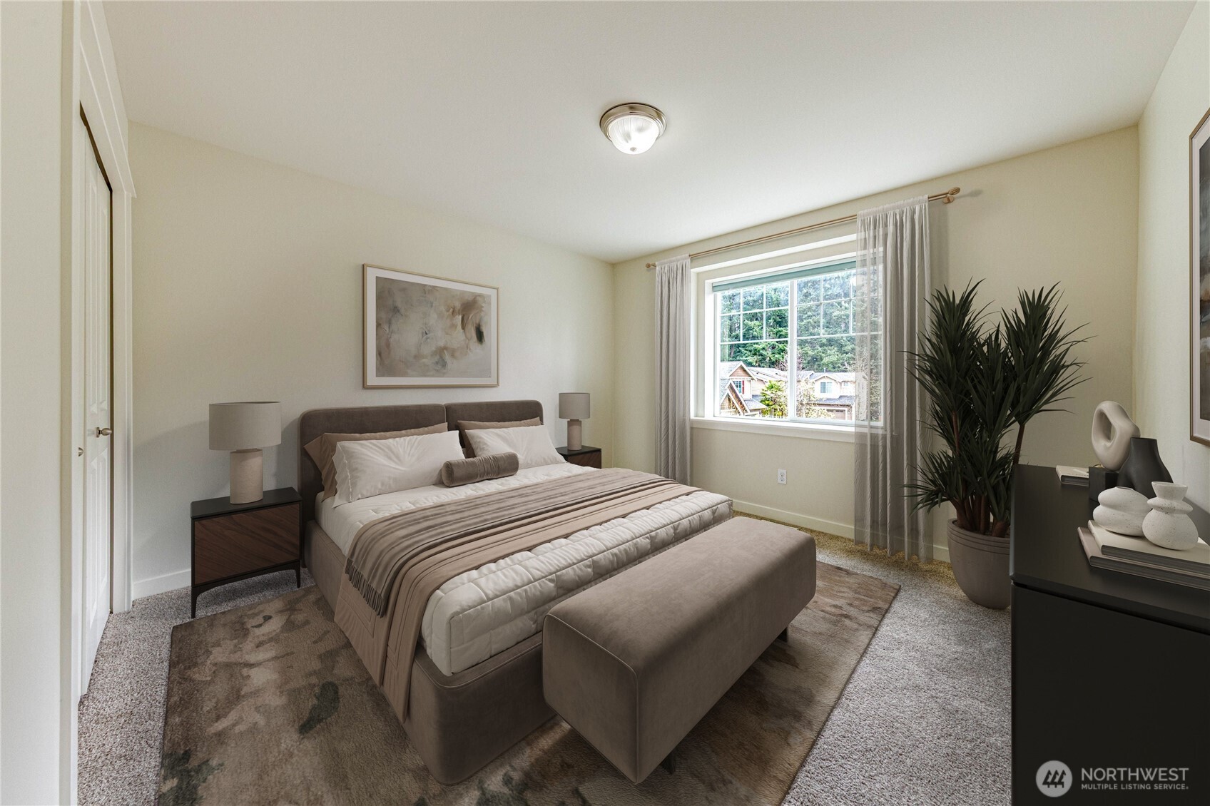 21914 78th Place West Edmonds, WA 98026 - Photo 23 of 39 a bedroom with a large bed and a window