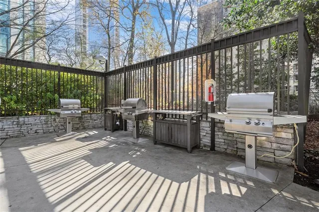 a view of a city with tall buildings