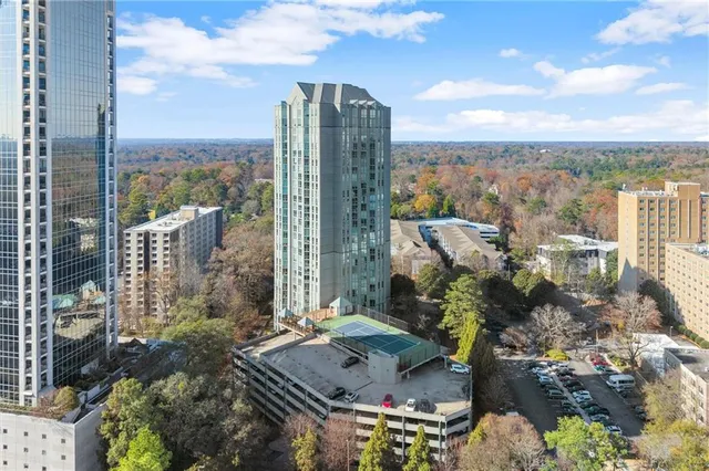a city view with lot of high rise buildings