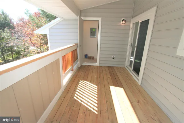 a view of a wooden door