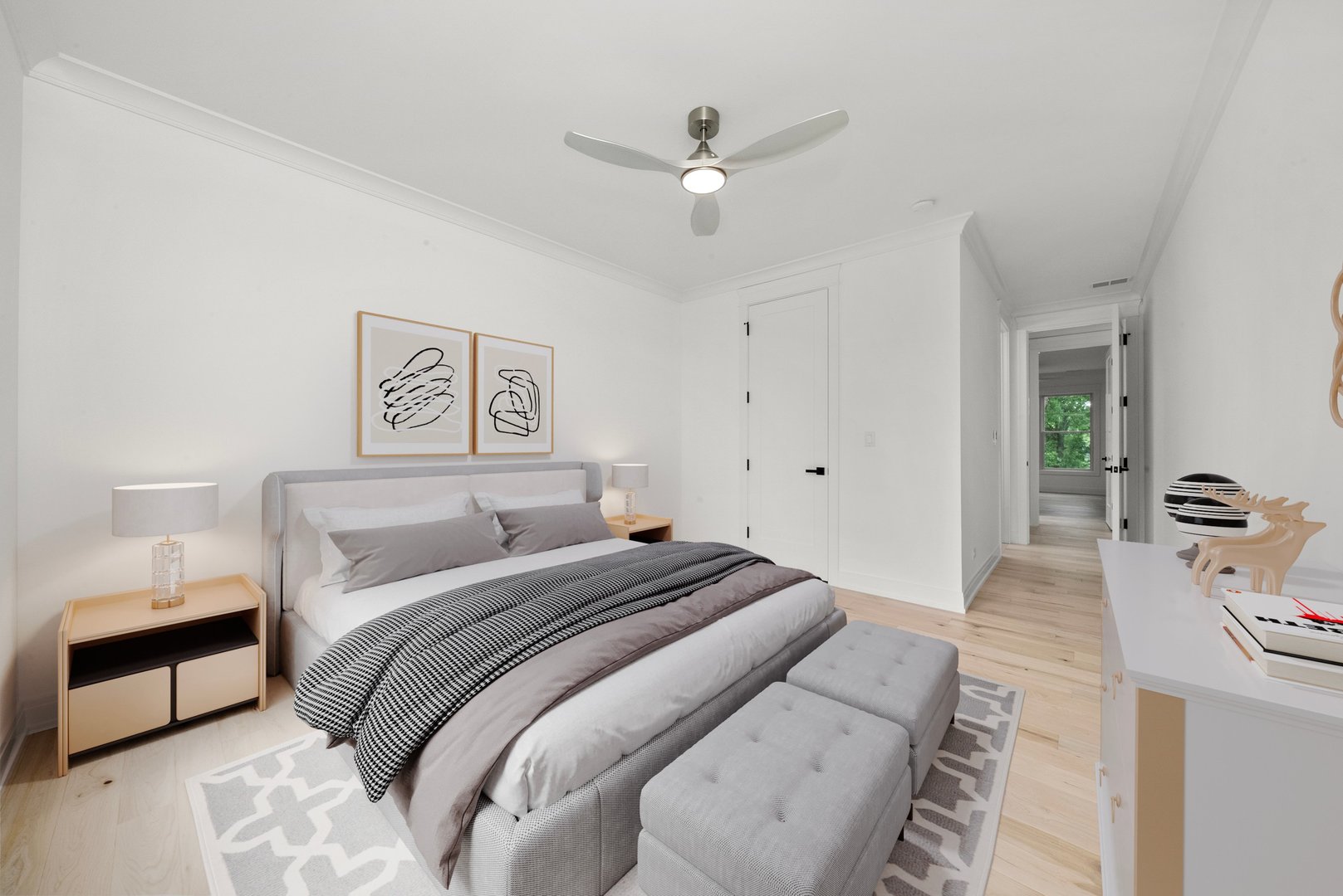 15W670 83rd Street Burr Ridge, IL 60527 - Photo 23 of 108 a bedroom with a large bed and a chandelier
