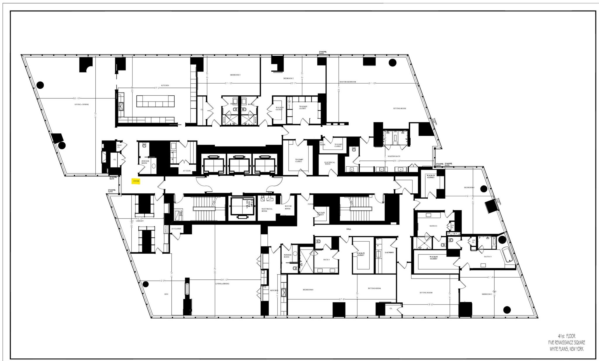 5 Renaissance Square, Unit PH41 ENT White Plains, NY 10601 - Photo 39 of 39 Entire 41st Floor Plan