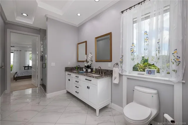 an outdoor space with furniture and umbrella