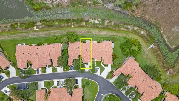 an aerial view of a house having outdoor space