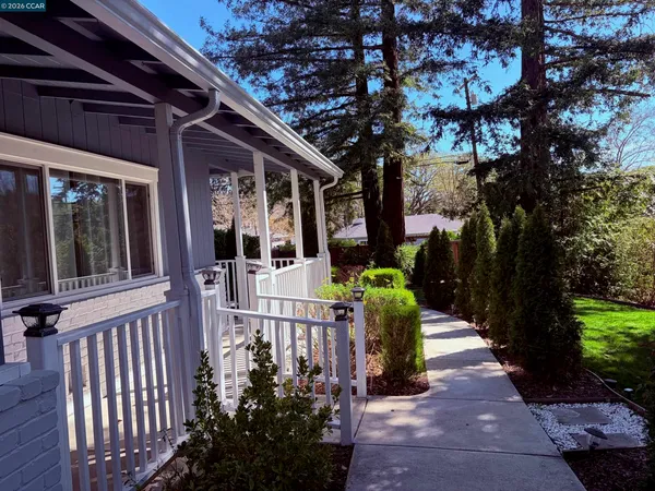 a view of porch with seating space