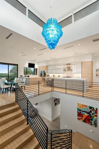 a lobby with furniture and rug