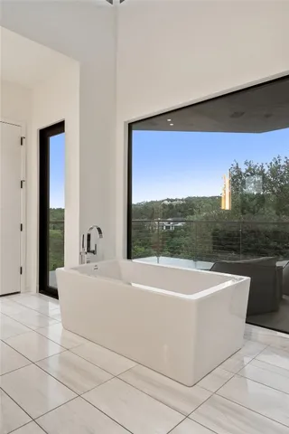 a view of a terrace with yard