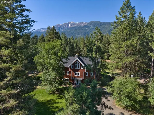 a view of a house with a yard and a large tree