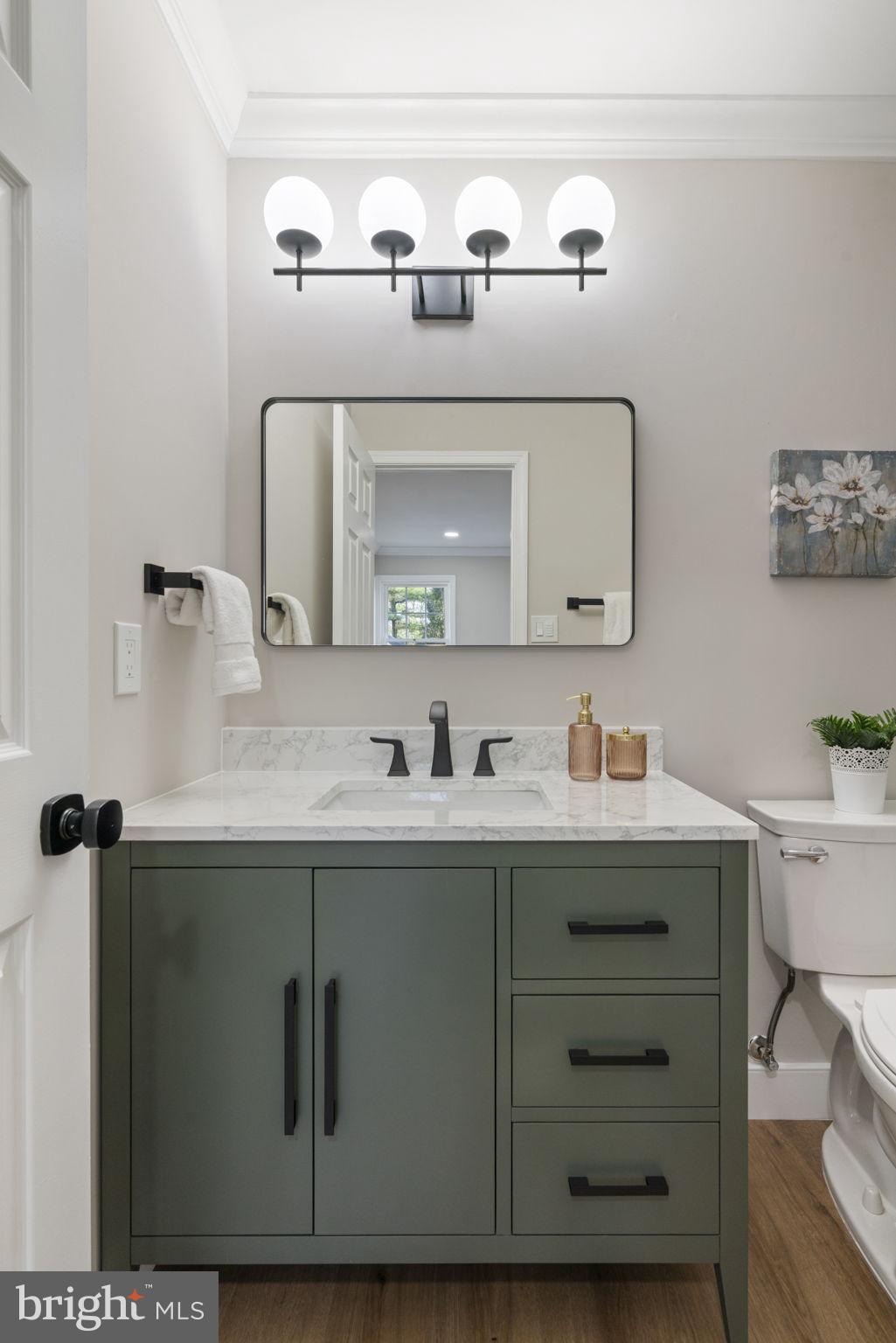 2891 Kelly Square Vienna, VA 22181 - Photo 28 of 39 a bathroom with a sink and a mirror