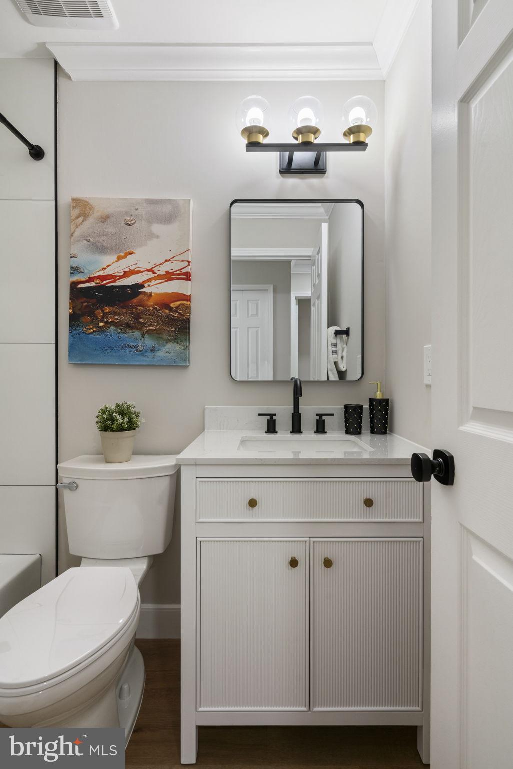 2891 Kelly Square Vienna, VA 22181 - Photo 30 of 39 a bathroom with a toilet a sink and mirror