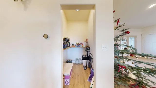 a room with storage and utility racks