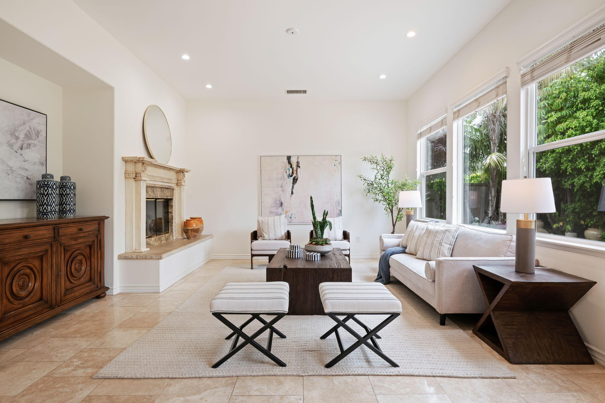 252 King Daniel Lane Goleta, CA 93117 - Photo 12 of 42 a living room with fireplace furniture and a large window