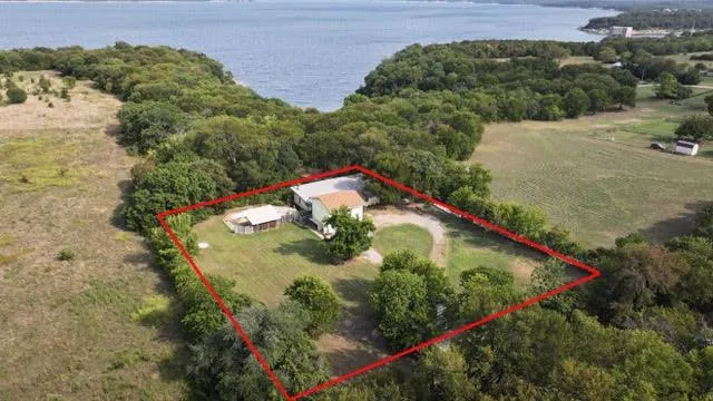 an aerial view of a house