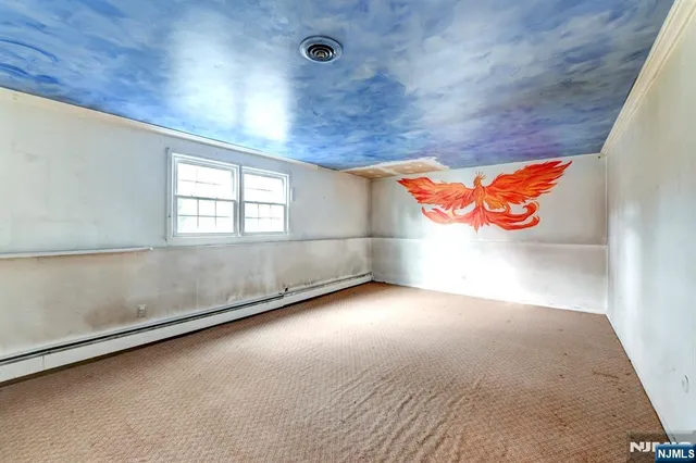 an empty room with windows