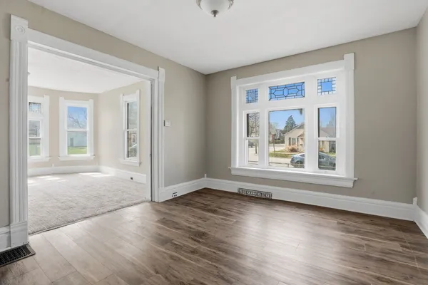 an empty room with a window