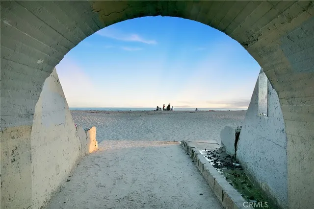 a view of a dry yard with wooden fence