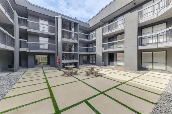 a view of building with windows