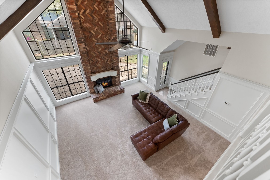 16927 Windypine Drive Spring, TX 77379 - Photo 9 of 46 a living room with furniture and a fireplace