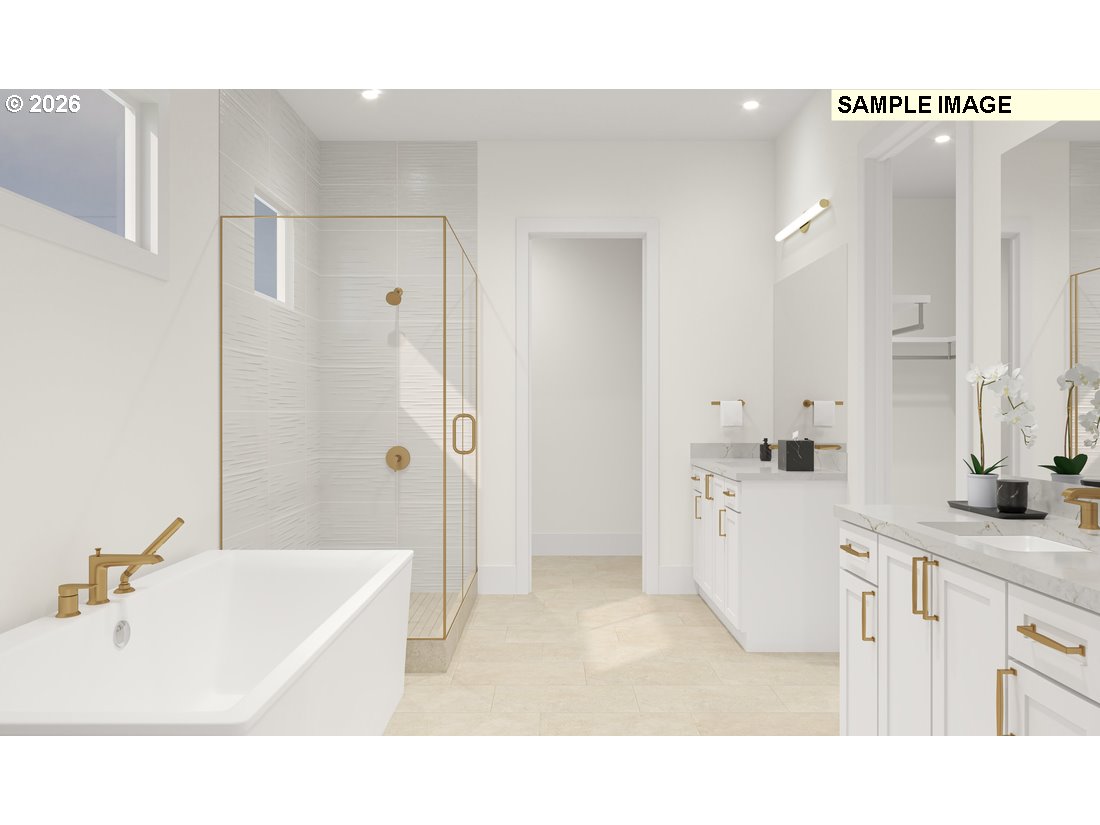 3807 South 16th Way, Unit L28 Ridgefield, WA 98642 - Photo 6 of 12 a bathroom with a sink a bath tub a mirror and a shower