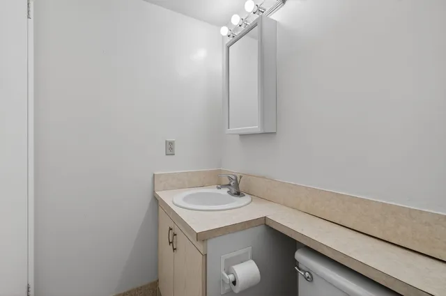 a view of a lake with a city