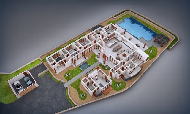 an outdoor space with patio