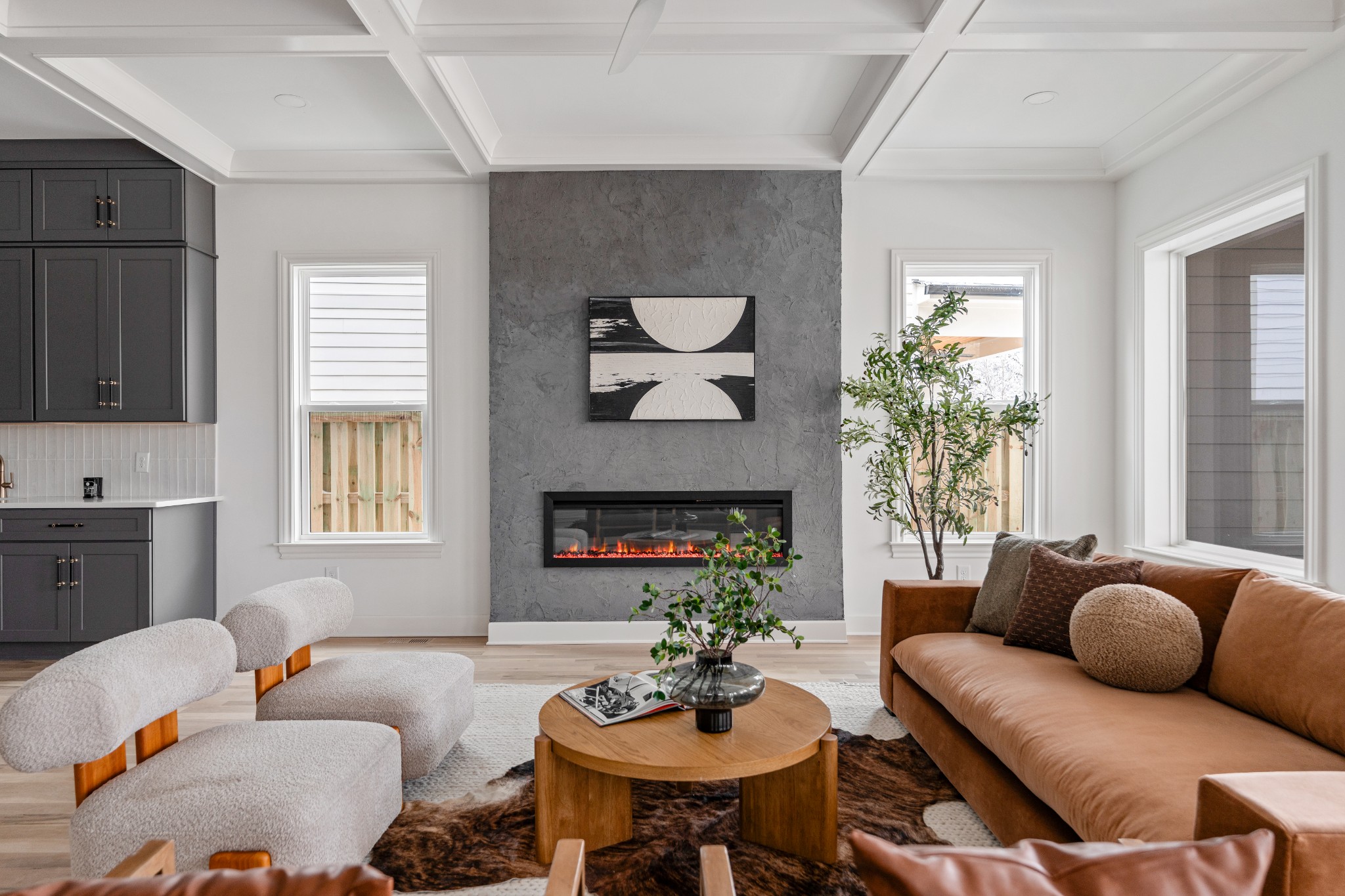1037 Mitchell Road, Unit B Nashville, TN 37206 - Photo 19 of 50 a living room with furniture kitchen view and a fireplace