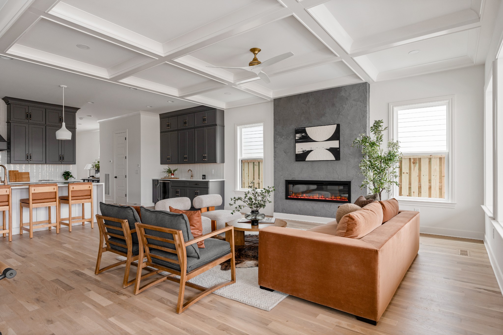 1037 Mitchell Road, Unit B Nashville, TN 37206 - Photo 21 of 50 a living room with furniture a fireplace and a flat screen tv