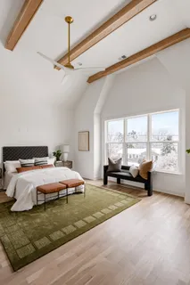 a view of a bedroom from a hallway