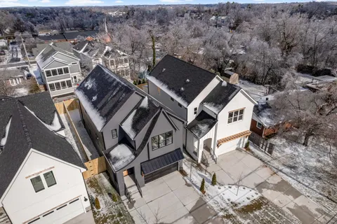 an aerial view of multiple house