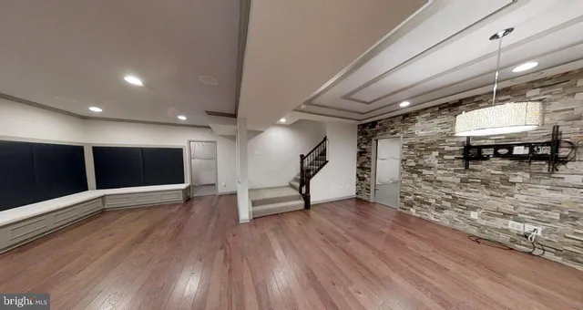 a view of a hallway with closet