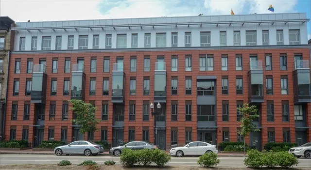 a front view of a building