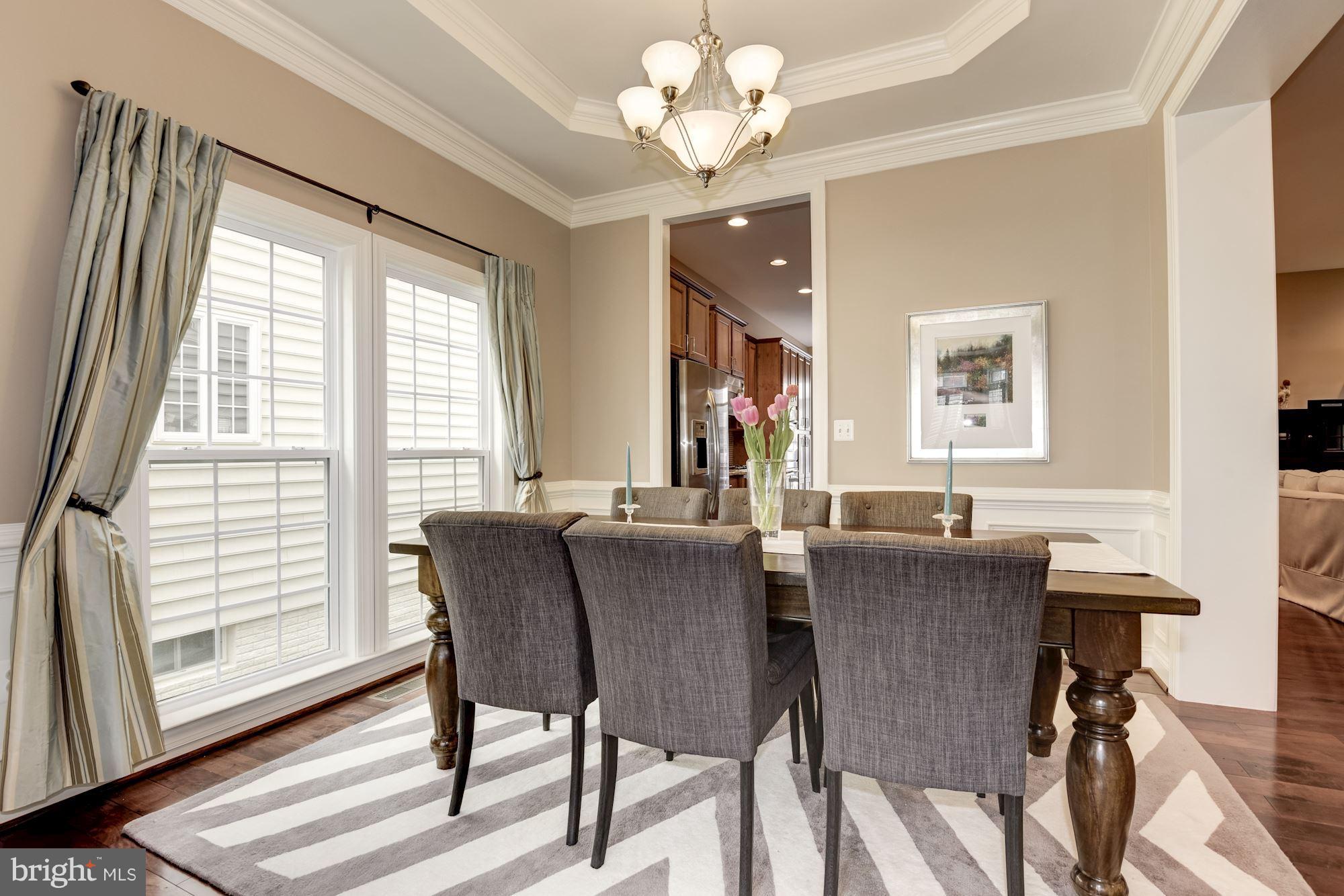 6015 Masondale Road Alexandria, VA 22315 - Photo 6 of 30 Spacious Dining Room with Tray Ceiling/Wainscoting