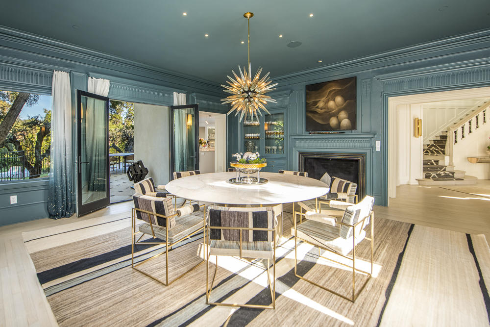 204 Hot Springs Road Santa Barbara, CA 93108 - Photo 12 of 56 a dining room with furniture a floor to ceiling window and garden view