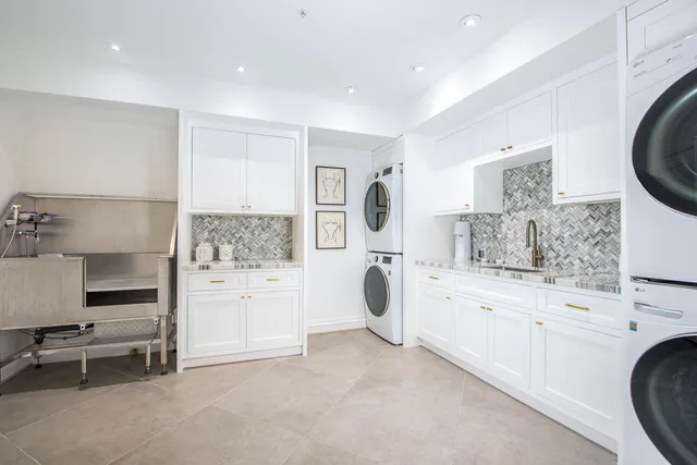 a view of a patio with couches and a potted plant on a table