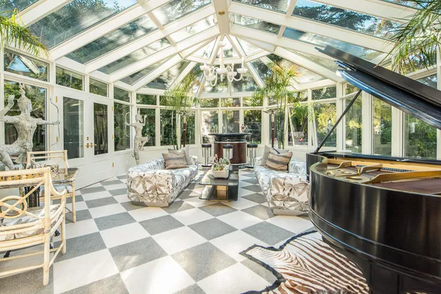 a living room with furniture