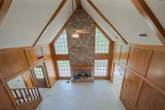 a backyard of a house with lots of green space