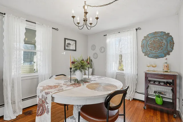 a view of a room with lots of stuff and hardwood floor