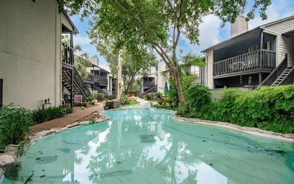 a view of backyard of house