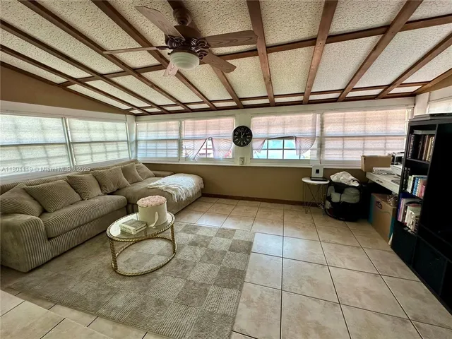 a storage room with furniture