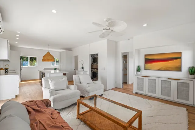 a living room with furniture