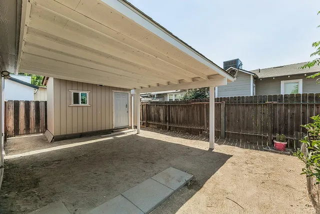 a backyard of a house