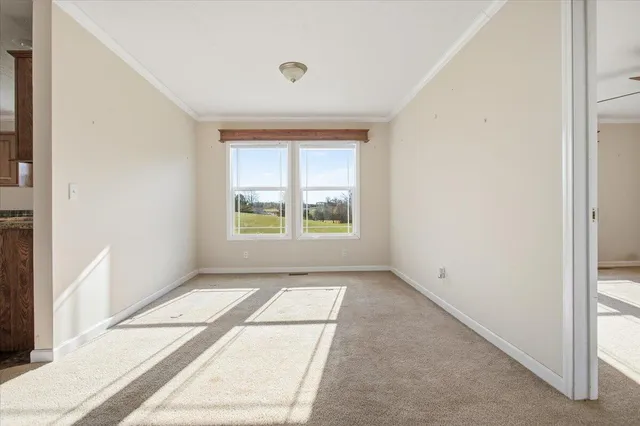 an empty room with a window