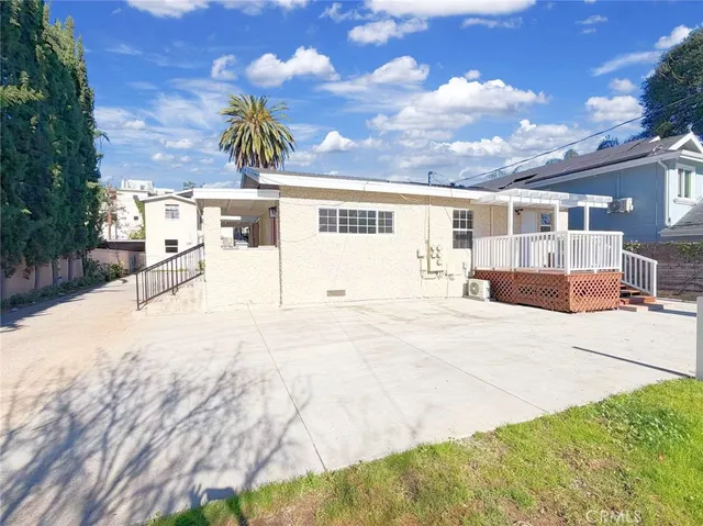 a view of a house with a patio