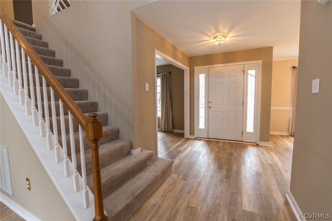 14009 Harbour Pointe Road Midlothian, VA 23112 - Photo 17 of 50 Closer view of single flight stairwell and foyer a