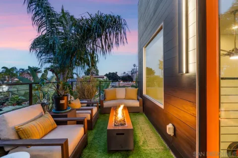 a view of yard from outdoor seating