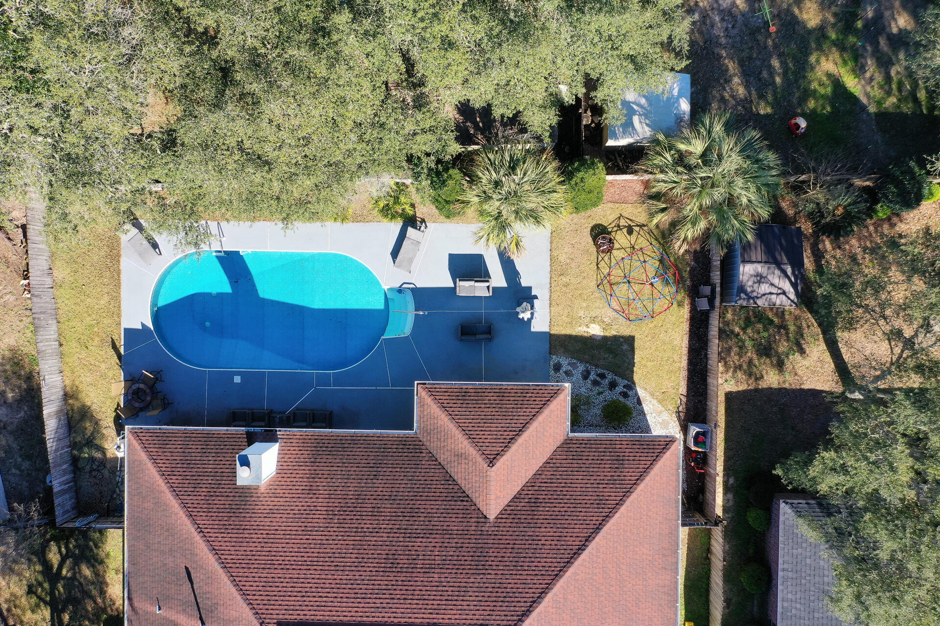 606 Risen Star Drive Crestview, FL 32539 - Photo 36 of 37 an aerial view of a house having outdoor space